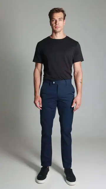 Calça Sarja Compact Flex Bolso Faca Brooksfield: caimento no corpo