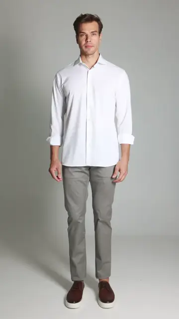 Calça Sarja Bolso Faca Stretch Express Brooksfield: cinza girando no corpo