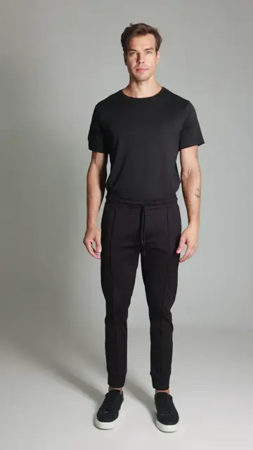 Calça Malha Performace Bolso Faca Brooksfield: jogger preta no corpo